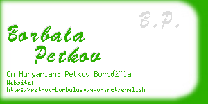 borbala petkov business card
